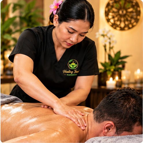 Natural exfoliating body scrub being applied to the skin
